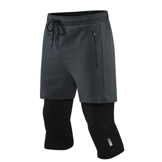Clearance OUKU Men's Compression Pants Running Shorts With Tights Drawstring 2 in 1 Base Layer Athletic Athleisure Spandex Breathable Quick Dry Moisture Wicking Fitness Gym Workout Running Sportswear Activewear