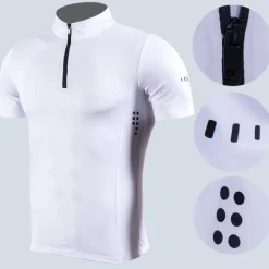 Sale OUKU Men's Compression Shirt Running Shirt Half Zip Short Sleeve Tee Tshirt Athletic Summer Spandex Breathable Quick Dry Moisture Wicking Soft Gym Workout Running Active Training Sportswear Activewear