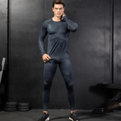New OUKU Men's Compression Shirt Running Shirt Long Sleeve Tee Tshirt Athletic Spandex Quick Dry Breathability Lightweight Stretchy Fitness Gym Workout Running Sportswear Activewear Snakeskin White Red Blue