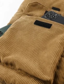 Best OUKU Men's Corduroy Fleece Vest Outdoor Vest Gilet Punk Active Fall Winter Polyester Solid Color Turtleneck Black Light Brown Army Green Vest