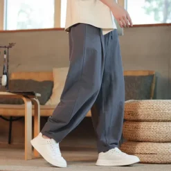 Outlet OUKU Men's Corduroy Pants Trousers Casual Shorts Pocket Drawstring Elastic Waist Plain Comfort Sports Outdoor Daily Fashion Casual Black Navy Blue Micro-elastic