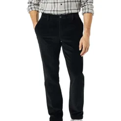 Clearance OUKU Men's Corduroy Pants Trousers Casual Pants Pocket Straight Leg Solid Color Comfort Warm Daily Holiday Going out Sports Fashion Dark Brown Black Micro-elastic