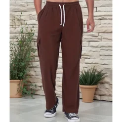 New OUKU Men's Corduroy Pants Trousers Casual Pants Drawstring Elastic Waist Multi Pocket Plain Comfort Sports Outdoor Daily Fashion Casual Black Army Green Micro-elastic