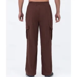New OUKU Men's Corduroy Pants Trousers Casual Pants Drawstring Elastic Waist Multi Pocket Plain Comfort Sports Outdoor Daily Fashion Casual Black Army Green Micro-elastic