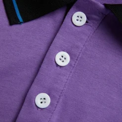 Clearance OUKU Men's Cotton Blend Polo Shirt Golf Shirt Casual Holiday Lapel Short Sleeve Fashion Basic Color Block Patchwork Pocket Summer Regular Fit Dark Grey Purple Cotton Blend Polo Shirt