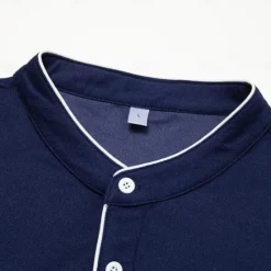 New OUKU Men's Cotton Blend Polo Shirt Golf Shirt Street Casual Stand Collar Banded Collar Short Sleeve Fashion Basic Plain Classic Summer Regular Fit Navy Black White Red Cotton Blend Polo Shirt
