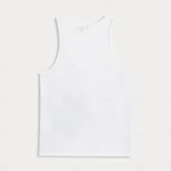 OUKU Men's 100%Cotton 3D Print Tank Top Graphic Fashion Outdoor Casual Vest Top Undershirt Street Casual Daily T shirt White Blue Sleeveless Crew Neck Shirt Spring & Summer Clothing Apparel