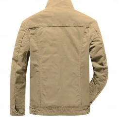 Clearance OUKU Men's Cotton Embroidered Military Jacket Cargo Jacket with Shoulder Straps Long Sleeve Standing Collar Multi-Pockets Coat Trucker Jacket Animal Horse Print Tactical Outerwear
