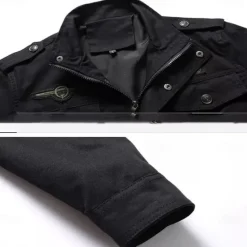 Clearance OUKU Men's Cotton Embroidered Military Jacket Cargo Jacket with Shoulder Straps Long Sleeve Standing Collar Multi-Pockets Coat Trucker Jacket Animal Horse Print Tactical Outerwear