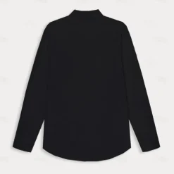 Online OUKU Men's Cotton Linen Shirt White Long Sleeve Turndown Summer Spring Outdoor Office Clothing Apparel Black