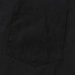 Discount OUKU Men's Cotton Linen Shirt White Cotton Shirt Summer Shirt Casual Shirt Cuban Collar Shirt Plain Vacation Curise Black White Navy Blue Khaki Short Sleeve Lapel Spring & Summer Clothing Apparel Pocket