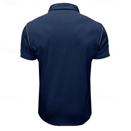 Clearance OUKU Men's Cotton Polo Shirt Golf Shirt Work Casual Lapel Short Sleeve Basic Modern Color Block Patchwork Button Spring & Summer Regular Fit Army Green Lake blue Forest Green Black White Burgundy Cotton