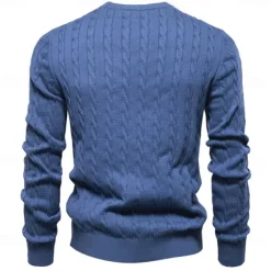 Hot OUKU Men's Cotton Pullover Sweater Jumper Knit Embroidery Deer Crew Neck Knitwear Elegant Christmas Outdoor Clothing Apparel Fall Winter Black White S M L