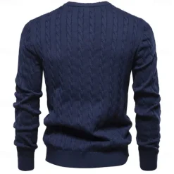 Hot OUKU Men's Cotton Pullover Sweater Jumper Knit Embroidery Deer Crew Neck Knitwear Elegant Christmas Outdoor Clothing Apparel Fall Winter Black White S M L