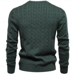 Hot OUKU Men's Cotton Pullover Sweater Jumper Knit Embroidery Deer Crew Neck Knitwear Elegant Christmas Outdoor Clothing Apparel Fall Winter Black White S M L