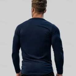 Sale OUKU Men's Cotton T shirt Tee Crew Neck Training Outdoor Long Sleeve Crewneck Clothing Apparel Warm Active Vacation Neutral