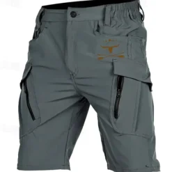 Best OUKU Men's Cow Cargo Shorts Mid Waist Sports Fashion Streetwear Sports Outdoor Casual Daily Side Pockets Elastic Waist Multi Pocket Designer Clothing Apparel