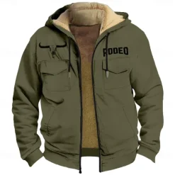 Sale OUKU Men's Cow Fleece Hoodie Hoodies Fashion Cool Long Sleeve Hooded Holiday Hunting Streetwear Blue Brown Zipper Pocket Fall Winter Designer