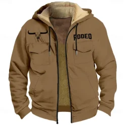 Sale OUKU Men's Cow Fleece Hoodie Hoodies Fashion Cool Long Sleeve Hooded Holiday Hunting Streetwear Blue Brown Zipper Pocket Fall Winter Designer
