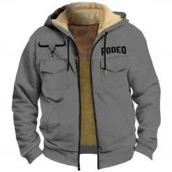 Sale OUKU Men's Cow Fleece Hoodie Hoodies Fashion Cool Long Sleeve Hooded Holiday Hunting Streetwear Blue Brown Zipper Pocket Fall Winter Designer