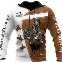 Outlet OUKU Men's Cow Graphic Prints Hoodie Hoodies Sweatshirt Streetwear Designer Long Sleeve Hooded Daily Sports Print Spring & Summer Designer Brown