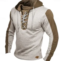 Sale OUKU Men's Cow Hoodies Fashion Cool Long Sleeve Hooded Black White Drawstring Fall Winter Designer
