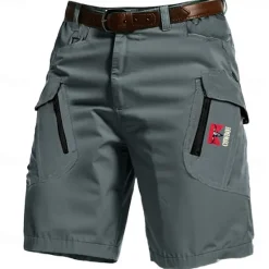 Outlet OUKU Men's Cow Letter Cargo Shorts Mid Waist Sports Fashion Streetwear Sports Outdoor Casual Daily Drawstring Side Pockets Elastic Waist Designer Clothing Apparel