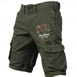 Online OUKU Men's Cow Letter Cargo Shorts Mid Waist Sports Fashion Designer Outdoor Sports Outdoor Casual 6 Pocket Designer Clothing Apparel