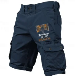 Online OUKU Men's Cow Letter Cargo Shorts Mid Waist Sports Fashion Designer Outdoor Sports Outdoor Casual 6 Pocket Designer Clothing Apparel