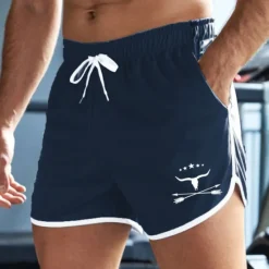 Hot OUKU Men's Cow Letter Swim Shorts Board Shorts Swimming Trunks Mid Waist Fashion Designer Athletic Surfing Leisure Sports Holiday Pocket Drawstring Elastic Waist Designer Clothing Apparel