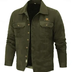 Best OUKU Men's Cow Print Work Shirt Western Shirt Cargo Shirt Long Sleeve Casual Sports & Outdoor Going out Fall Winter Turndown Print Black Army Green