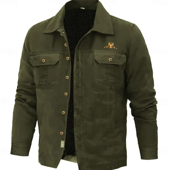 Best OUKU Men's Cow Print Work Shirt Western Shirt Cargo Shirt Long Sleeve Casual Sports & Outdoor Going out Fall Winter Turndown Print Black Army Green