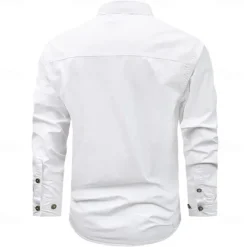 Best OUKU Men's Cow Work Shirt Western Shirt Cargo Shirt Long Sleeve Casual Tactical Sports & Outdoor Going out Winter Spring & Fall Turndown Print Black Grey Black White Army Green Red