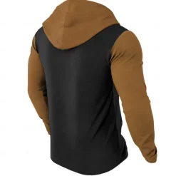 Sale OUKU Men's Cowboy Hoodies Fashion Cool Long Sleeve Hooded Brown Green Drawstring Fall Winter Designer