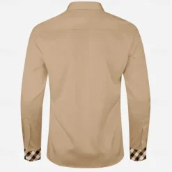 Best OUKU Men's Cowboy Western Shirt Button Up Shirt Cowboy Shirt Long Sleeve Vintage Western Outdoor Daily Holiday Spring Fall Winter Turndown Collared Shirts 3D Print Khaki