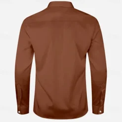 Hot OUKU Men's Cowboy Western Shirt Button Up Shirt Cowboy Shirt Long Sleeve Vintage Western Outdoor Street Dailywear Spring Fall Winter Turndown Collared Shirts 3D Print Brown