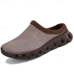 Sale OUKU Men's Cozy Slip-On Winter Clogs with Plush Lining and Anti-Slip Sole - Comfortable Indoor and Outdoor Shoes for Cold Weather