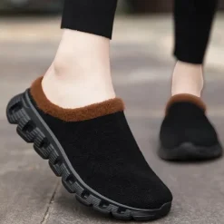 Sale OUKU Men's Cozy Slip-On Winter Clogs with Plush Lining and Anti-Slip Sole - Comfortable Indoor and Outdoor Shoes for Cold Weather