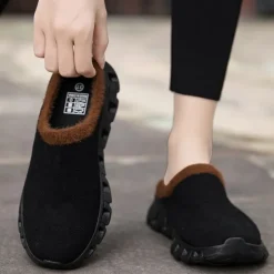 Sale OUKU Men's Cozy Slip-On Winter Clogs with Plush Lining and Anti-Slip Sole - Comfortable Indoor and Outdoor Shoes for Cold Weather