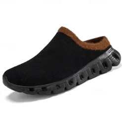 Sale OUKU Men's Cozy Slip-On Winter Clogs with Plush Lining and Anti-Slip Sole - Comfortable Indoor and Outdoor Shoes for Cold Weather