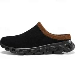 Sale OUKU Men's Cozy Slip-On Winter Clogs with Plush Lining and Anti-Slip Sole - Comfortable Indoor and Outdoor Shoes for Cold Weather