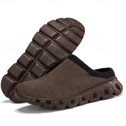 Sale OUKU Men's Cozy Slip-On Winter Clogs with Plush Lining and Anti-Slip Sole - Comfortable Indoor and Outdoor Shoes for Cold Weather