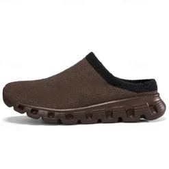 Sale OUKU Men's Cozy Slip-On Winter Clogs with Plush Lining and Anti-Slip Sole - Comfortable Indoor and Outdoor Shoes for Cold Weather