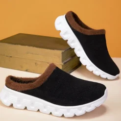 Sale OUKU Men's Cozy Slip-On Winter Clogs with Plush Lining and Anti-Slip Sole - Comfortable Indoor and Outdoor Shoes for Cold Weather