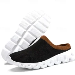 Sale OUKU Men's Cozy Slip-On Winter Clogs with Plush Lining and Anti-Slip Sole - Comfortable Indoor and Outdoor Shoes for Cold Weather