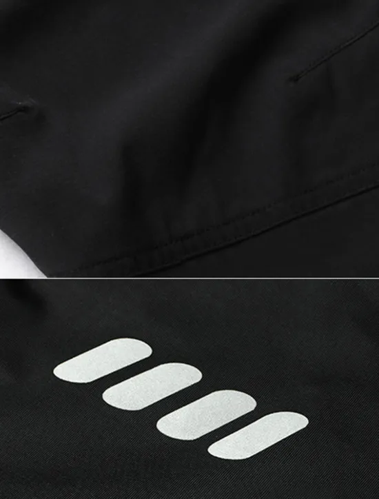 OUKU Men's Cycling Pants Hiking Bike Pants Trousers Outdoor Reflective Strips Bike Bottoms Windproof Breathable Moisture Wicking Quick Dry Anatomic Design Camping Fishing Mountain MTB Road Bike Black