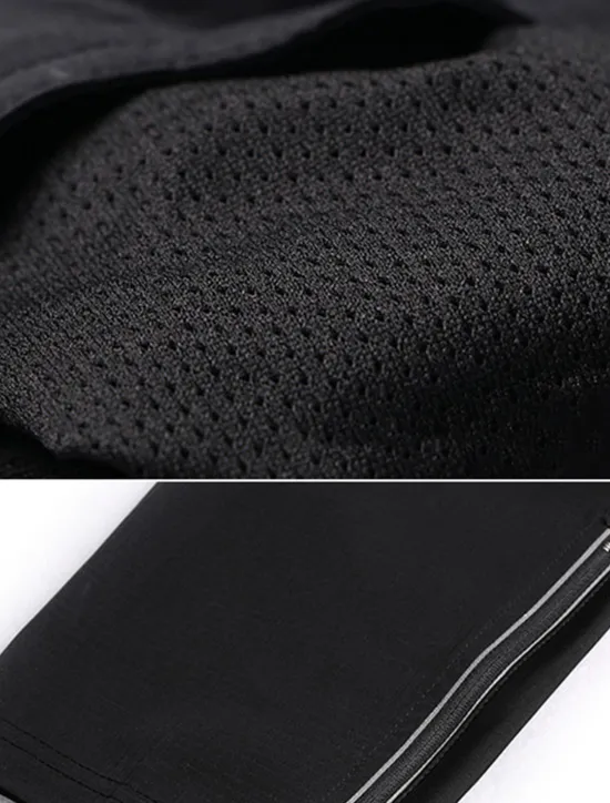 OUKU Men's Cycling Pants Hiking Bike Pants Trousers Outdoor Reflective Strips Bike Bottoms Windproof Breathable Moisture Wicking Quick Dry Anatomic Design Camping Fishing Mountain MTB Road Bike Black