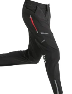 OUKU Men's Cycling Pants Hiking Bike Pants Trousers Outdoor Reflective Strips Bike Bottoms Windproof Breathable Moisture Wicking Quick Dry Anatomic Design Camping Fishing Mountain MTB Road Bike Black