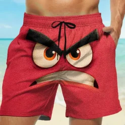 Clearance OUKU Men's 3D Cartoon Big Eyes Swim Trunks Swim Shorts Board Shorts Mid Waist Funny Outdoor Vacation Dailywear Side Pockets Mesh Lining Elastic Drawstring Waist Designer Clothing Apparel