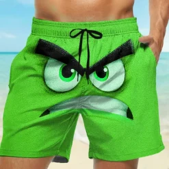 Clearance OUKU Men's 3D Cartoon Big Eyes Swim Trunks Swim Shorts Board Shorts Mid Waist Funny Outdoor Vacation Dailywear Side Pockets Mesh Lining Elastic Drawstring Waist Designer Clothing Apparel